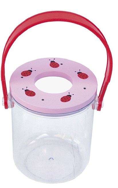 Pojemnik na owady z lupą różowe biedronki